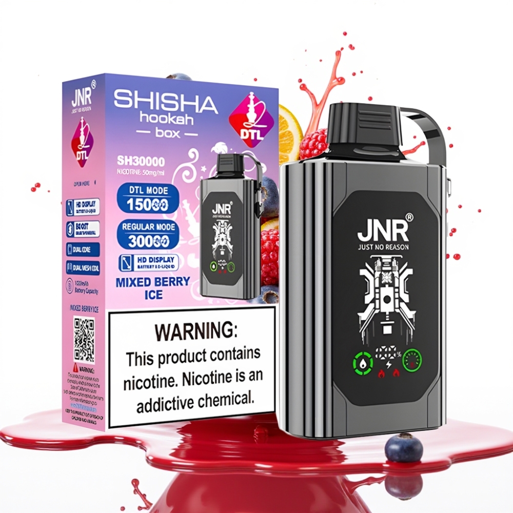 JNR Shisha Hookah Box 20500 Piepildījumi, HD Displejs, 25ml E-kvids, 1000mAh, Jauktu Ogulu Ledus