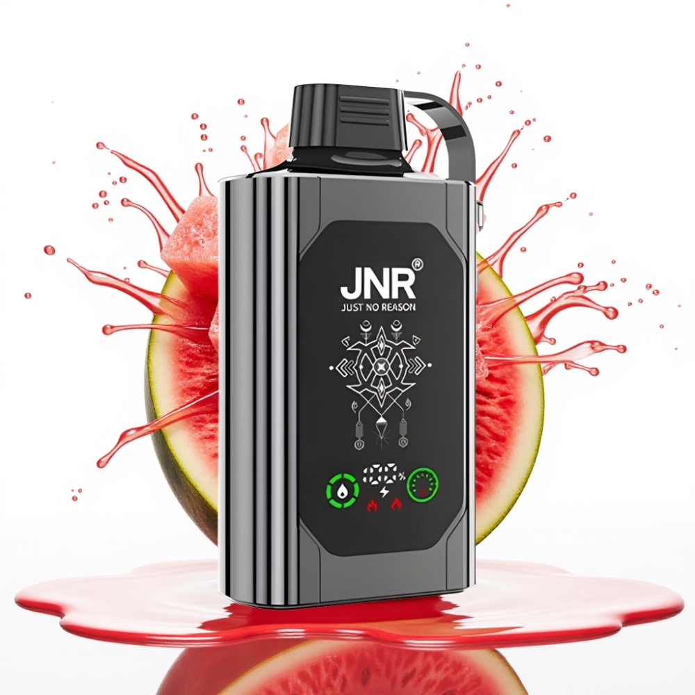 JNR Shisha Hookah Box 20500 Puffs Disposable Vape Arbūzu Ledus, HD displejs, 25ml, Type-C
