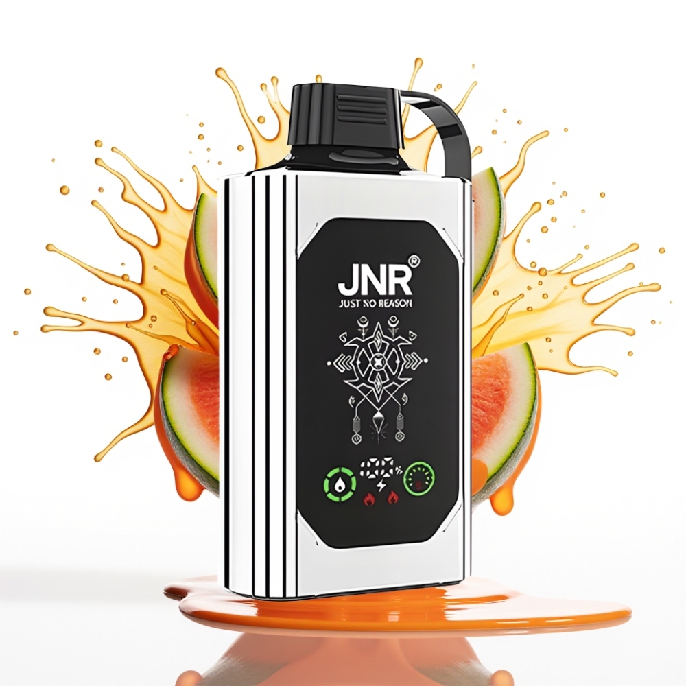 JNR Shisha Hookah Box 20500 Puffs Disposable Vape Dublēta Melona Mētra – HD Displejs, 1000mAh, 25ml, Type-C