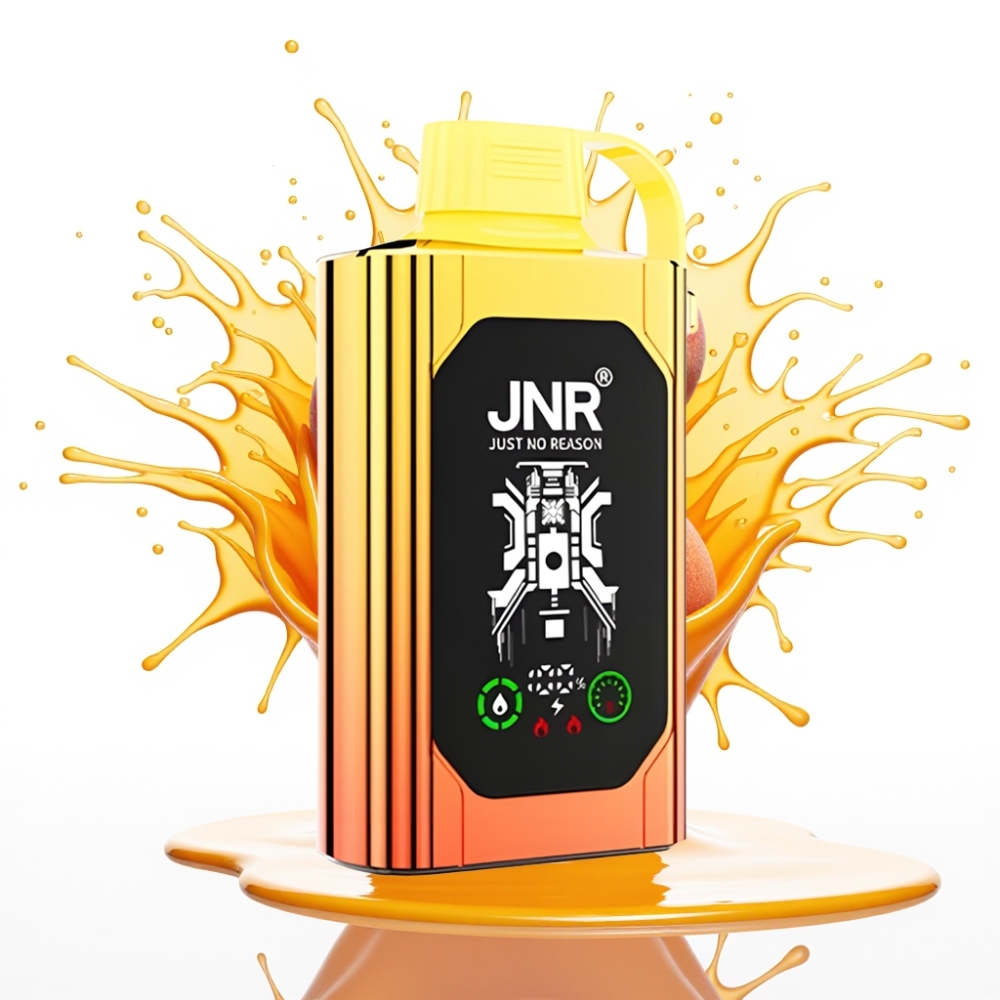 JNR Shisha Hookah Box 20500 Puffs Disposable Vape Sulu Persiki, HD Displejs, 25ml, Tipa-C Uzlāde