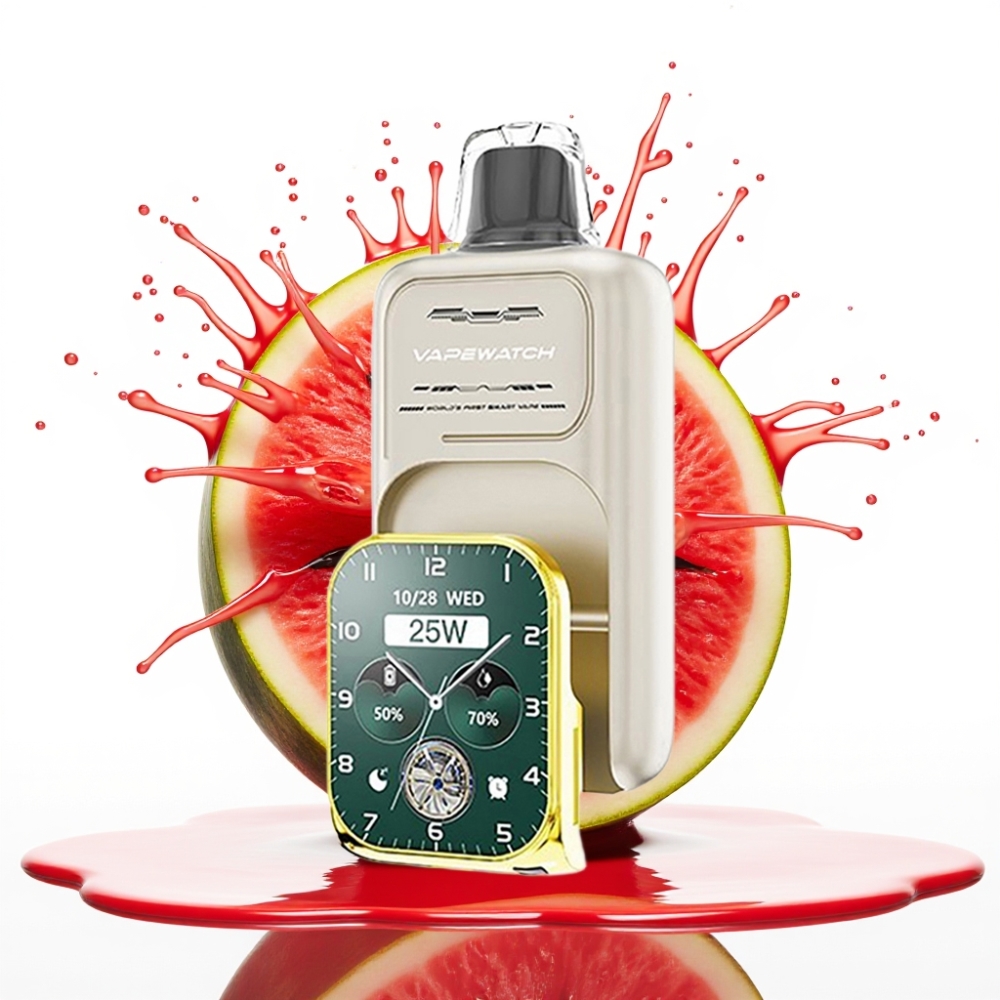 JNR VapeWatch 30000 Puffs Disposable Vape Arbūzu Ledus. 30 000 pūkšķi, 19mL, 5% nikotīna, Type-C uzlāde