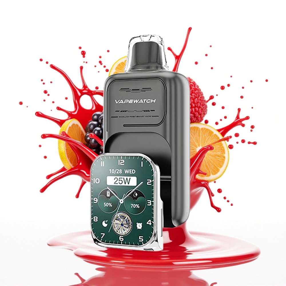 JNR VapeWatch 30000 Puffs Disposable Vape Trīsogu ogu – 30 000 pufi, 19mL, 5% nikotīns, Type-C uzlāde