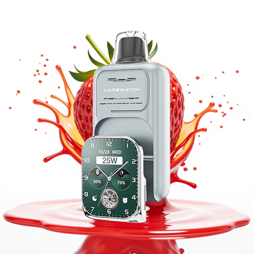 JNR VapeWatch 30000 Puffs Disposable Vape Zemeneņu Ledus – 30 000 puffs, 1000mAh, 19mL, 5% nikotīns