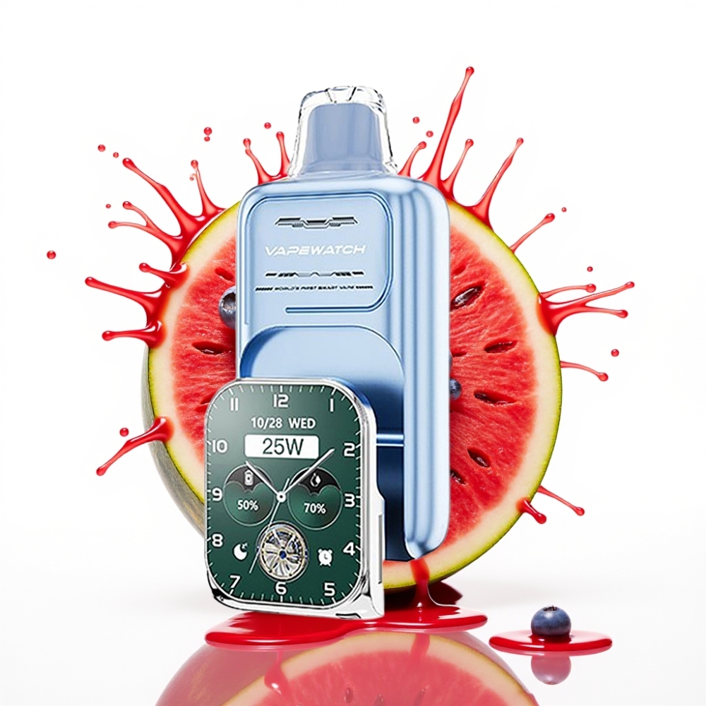 JNR VapeWatch 30000 Puffs Disposable Vape Zemenes Arbūzs — 30 000 puffs, 19mL, 5% nikotīns, Type-C Quick Charge