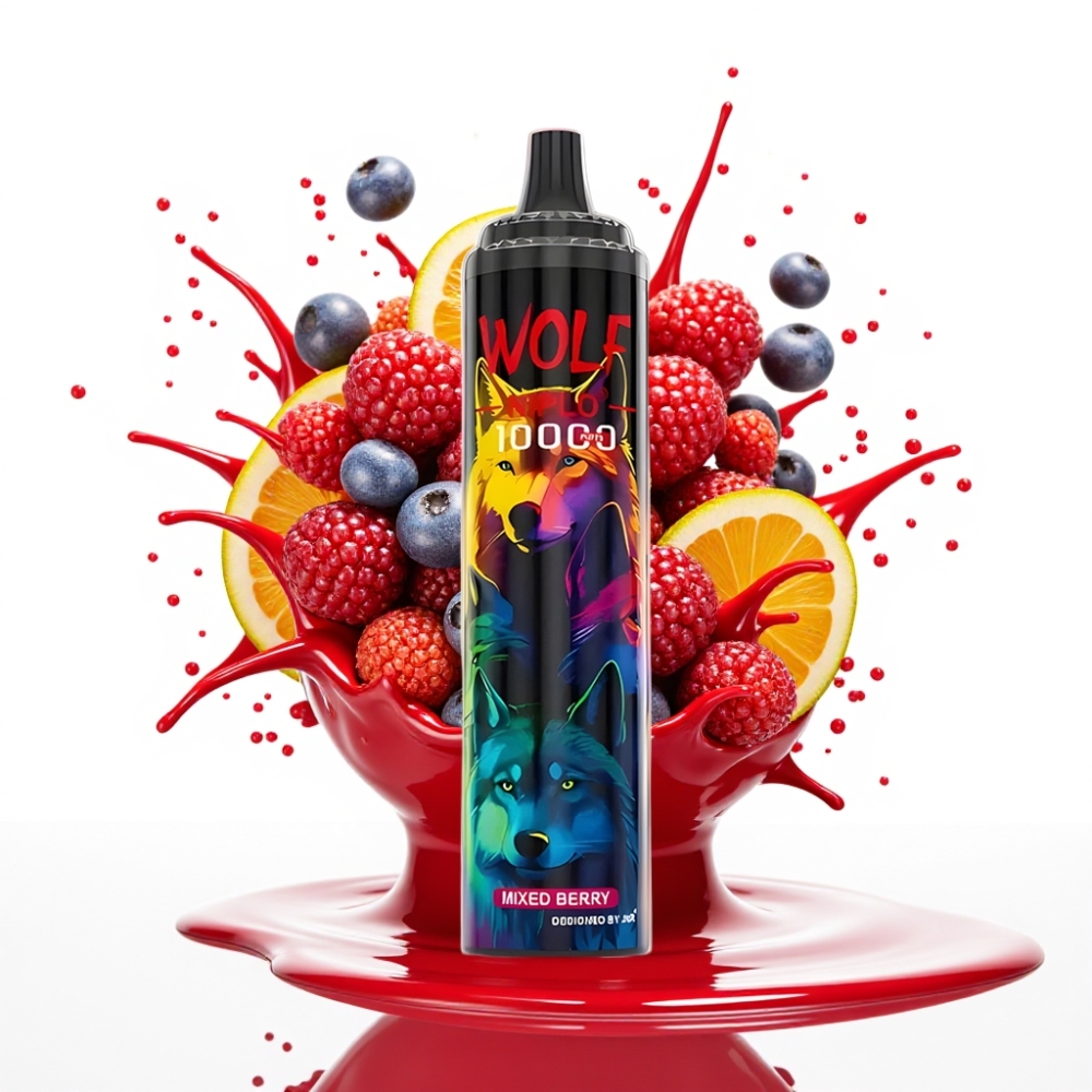 JNR Wolf Niplo 10000 Puffs Disposable Vape Jauktās Ogles – 10000 Puffs, 20ml, Type-C
