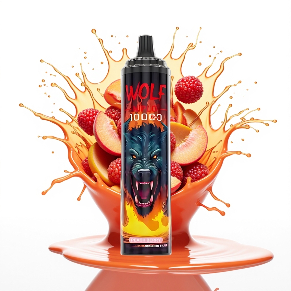 JNR Wolf Niplo 10000 Puffs Disposable Vape Persiku Ogles – 10000 Puffs, 20ml, Type-C