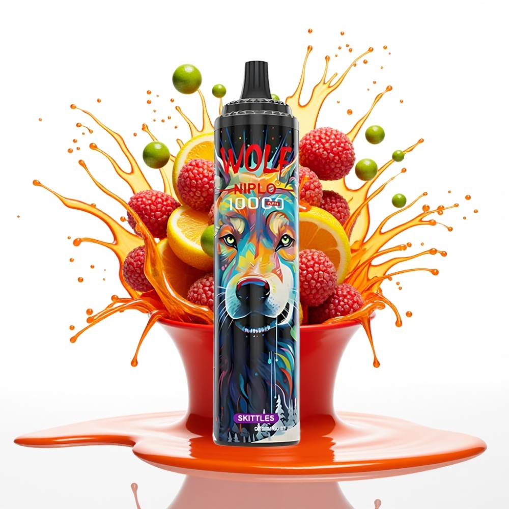 JNR Wolf Niplo 10000 Puffs Disposable Vape Skitli — 1.0 Ohm, 20ml, Type-C