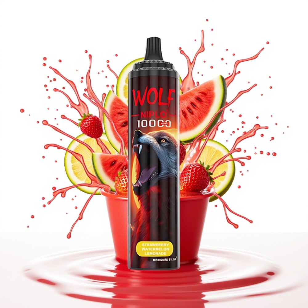 JNR Wolf Niplo 10000 Puffs Disposable Vape Zemeņu Arbūzu Limonāde – 20ml, 5%, Type-C