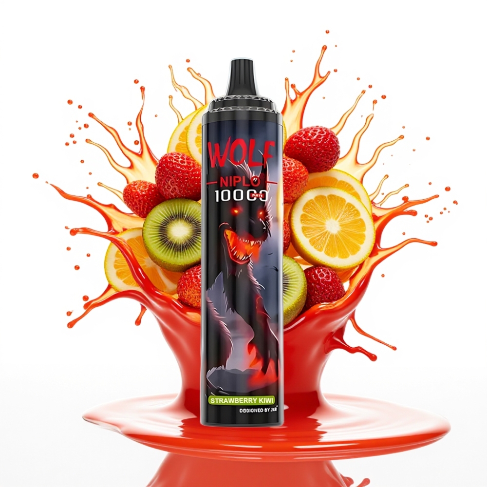 JNR Wolf Niplo 10000 Puffs Disposable Vape Zemeņu Kivi, 20ml, 5%, Type-C