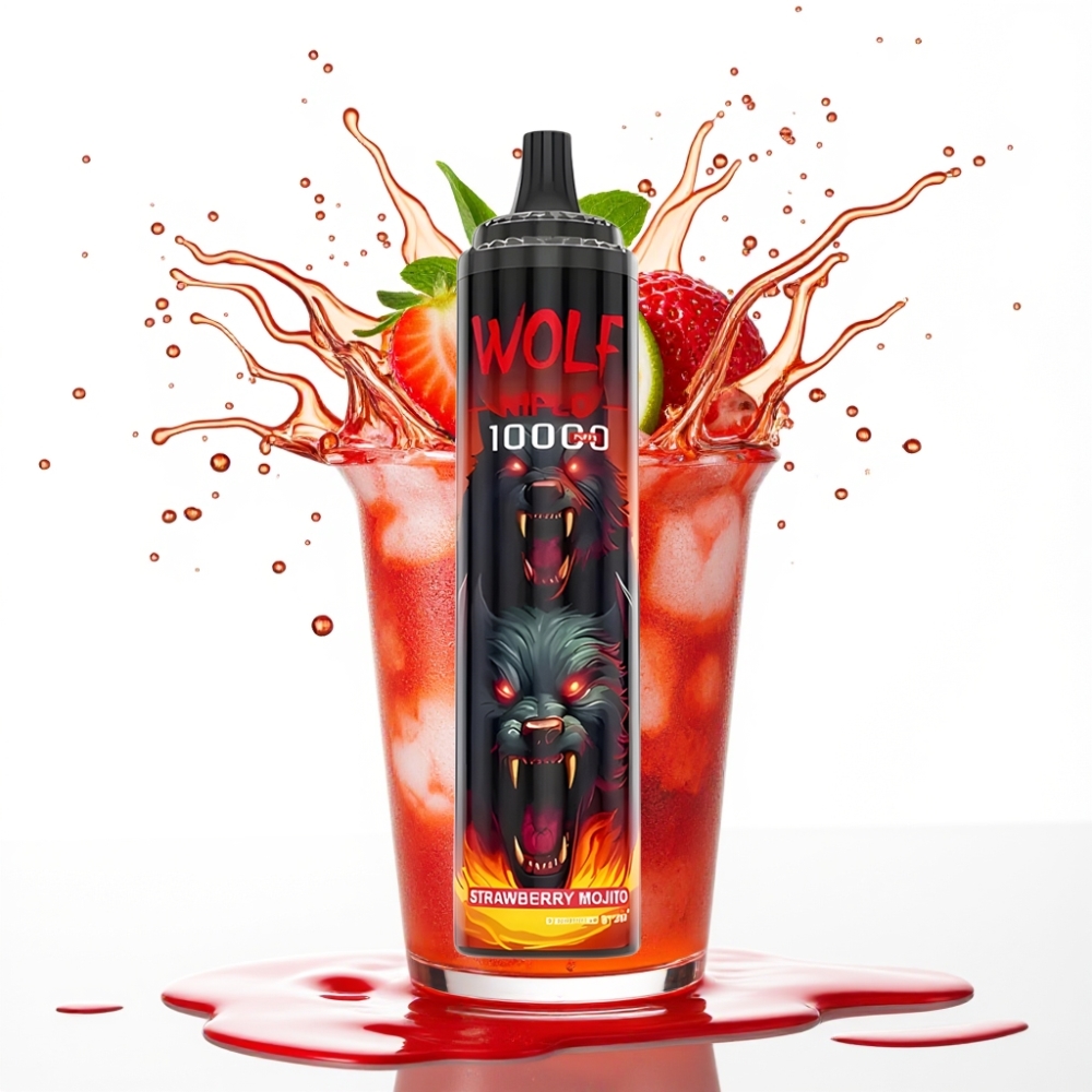 JNR Wolf Niplo 10000 Puffs Disposable Vape Zemenes Mojito, 10000 Puffs, 20ml, 5% Nikotīns, Type-C