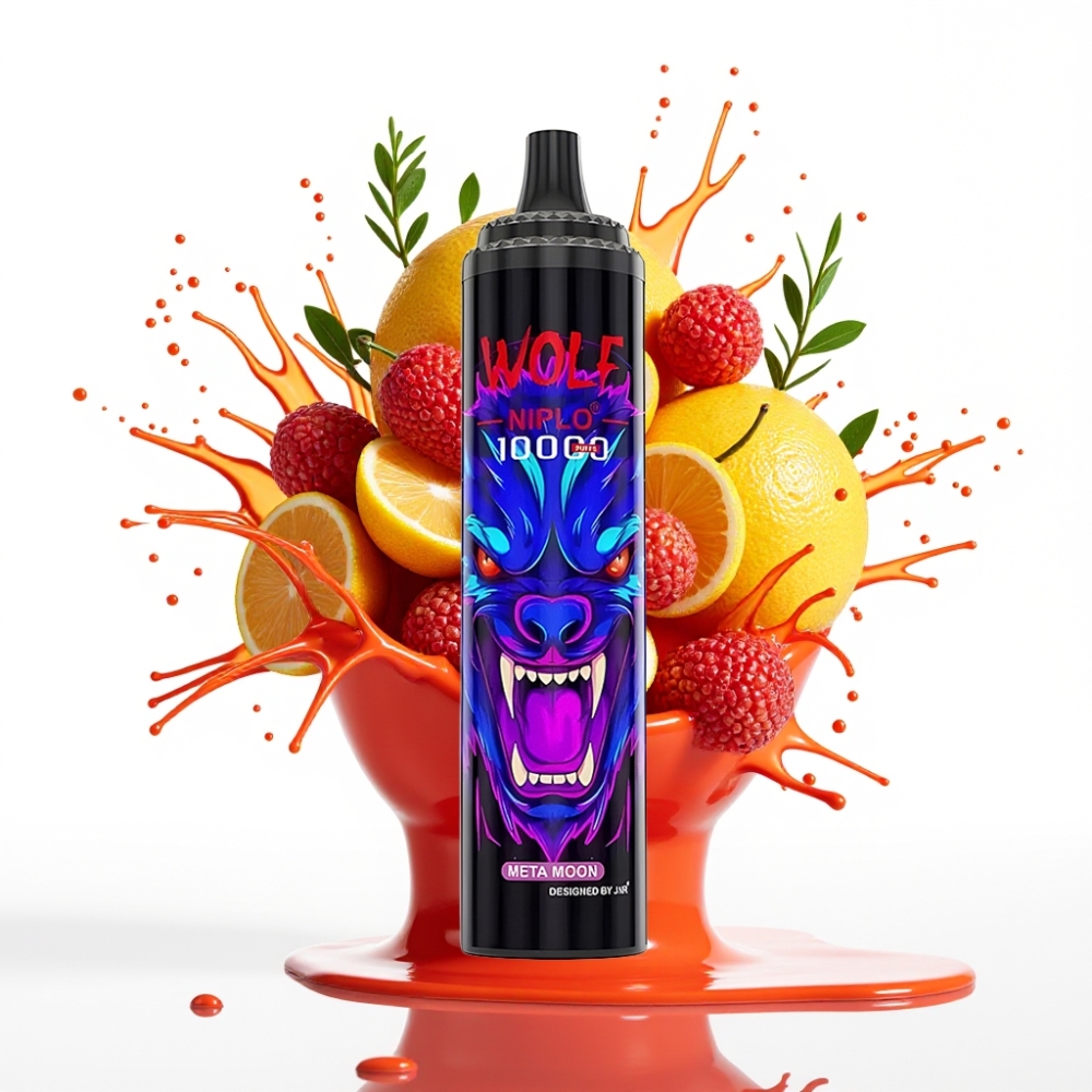 JNR Wolf Niplo 10000 Puffs Izlaiduma Vape Meta Mēness – 20ml, 650mAh, 1.0 Ohm