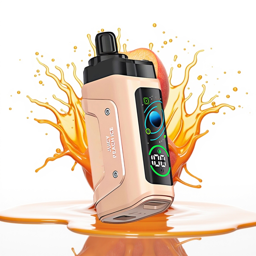 Razz Bar 45000 Puffs Disposable Vape Sulu Persiku Ledus, 45000 Puffi, 1.0 Ohm, Type-C Uzlāde