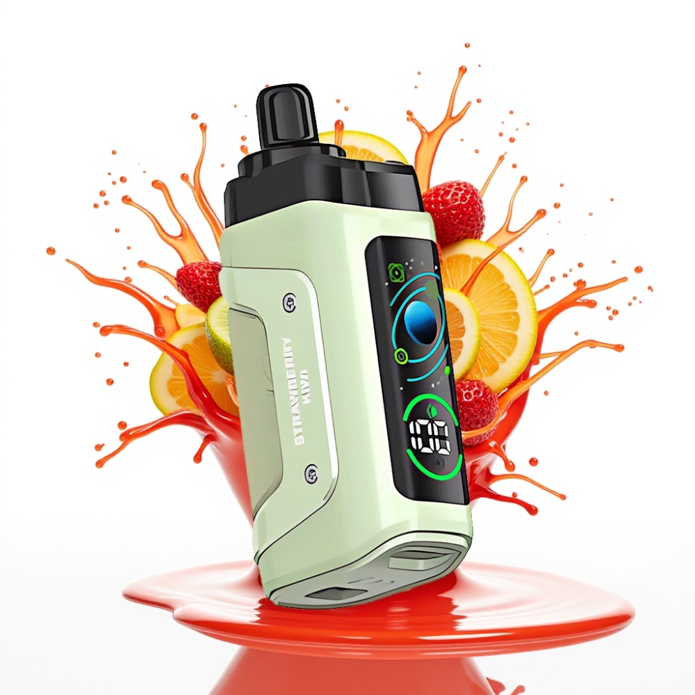 Razz Bar 45000 Puffs Disposable Vape Zemeņu Kivi, 45000 Puffs, 1.0 Ohm Mesh Coil, Type-C Uzlāde