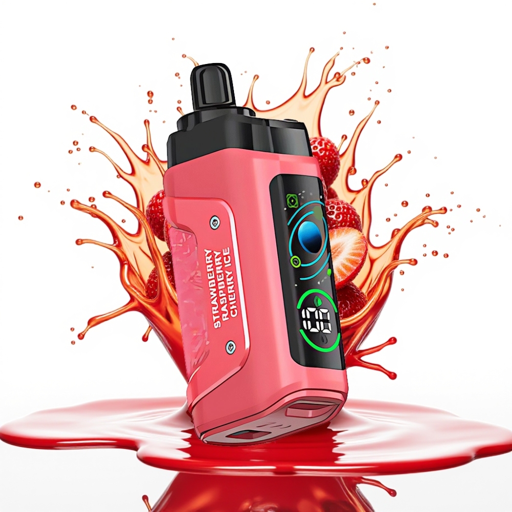 Razz Bar 45000 Puffs Disposable Vape Zemeņu Ķiršu Ledus – 45000 Puffi, 1.0 Ohm Mesh Coil, Type-C Uzlāde