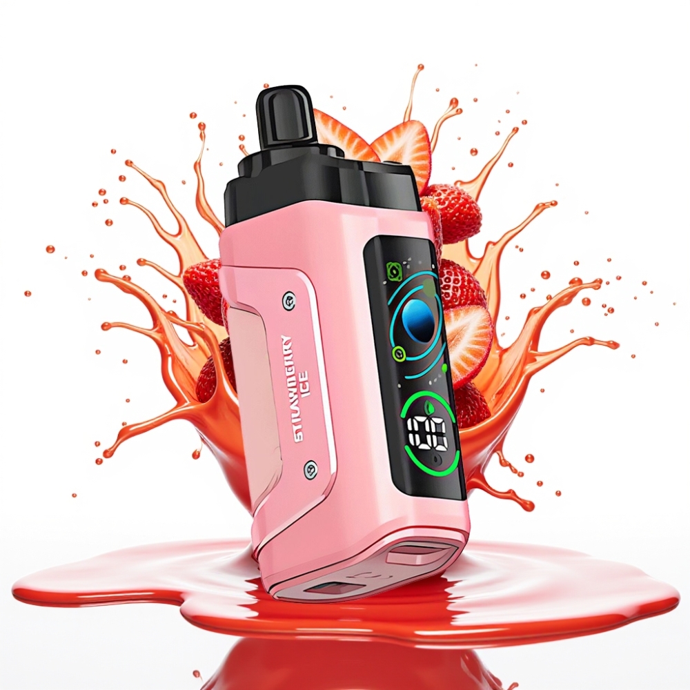 Razz Bar 45000 Puffs Disposable Vape Zemeneņu Ledus – 45000 Pūti, 1.0 Ohm, Type-C