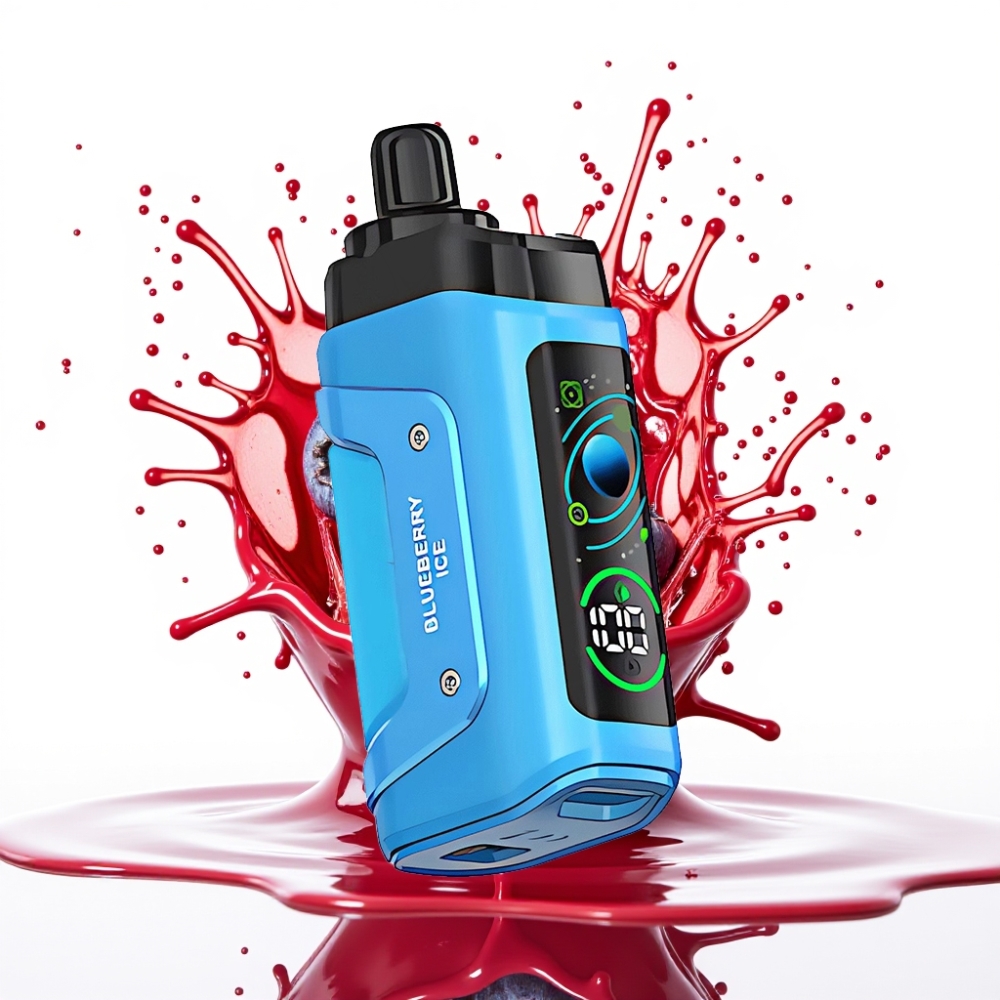 Razz Bar 45000 Puffs Disposable Vape Zemenes Ledus, 45000 Puffi, 1.0 Ohm Mesh Coil, Adjustable Airflow