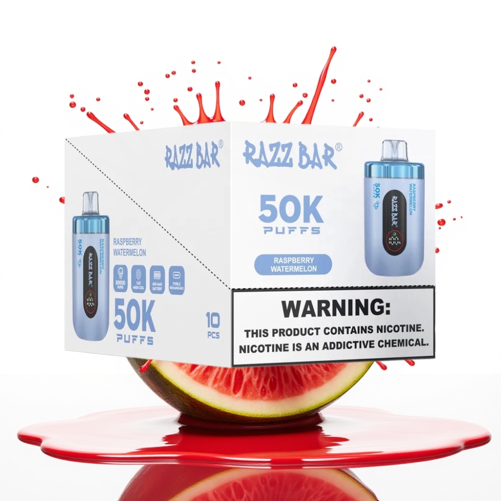 Razz Bar 50K Puffs Disposable Vape Avenēmārs Arbūzs – 50000 Puffi, 1.0 Ohm, Type-C
