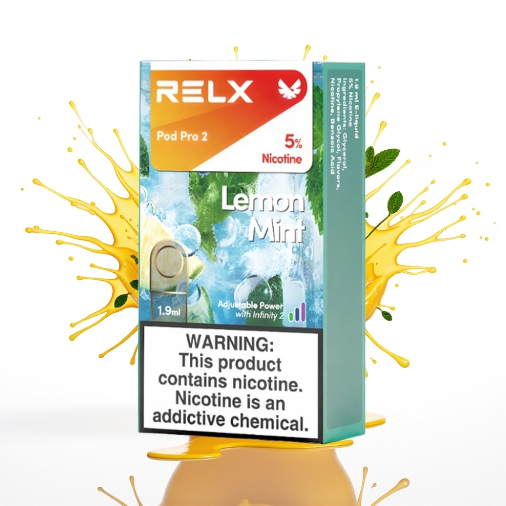 RELX Pod Pro 2 – Citronu Mētra, 5% nikotīna, 1,9ml, 600 pūkšķi, 3 režīmi