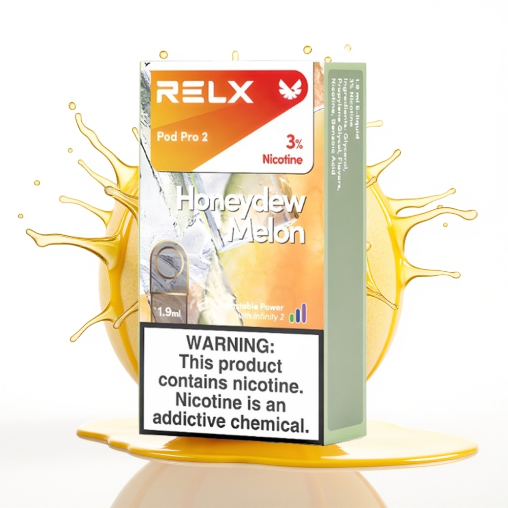 RELX Pod Pro 2 – Medusmelona (3% nikotīna, 600 piepildījumi, 1.9ml, 3 sprieguma režīmi)