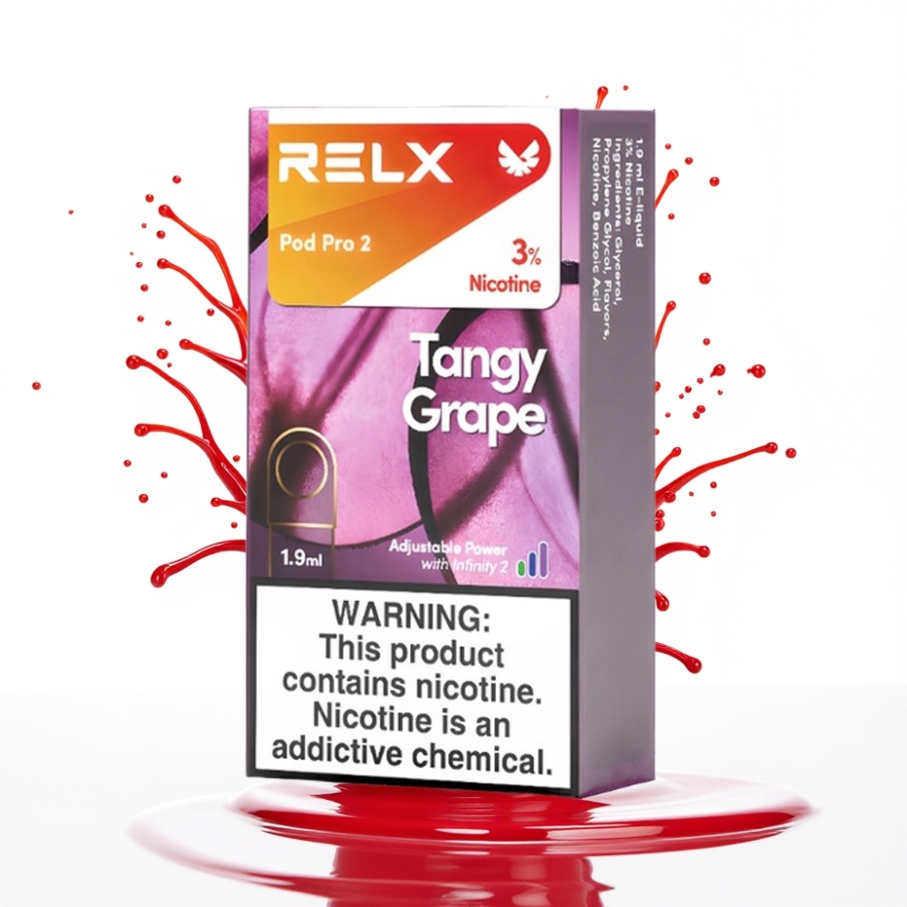 RELX Pod Pro 2 – Skābais Vīnogs, 3% nikotīna, 600 puffs, 1.9ml, 3 sprieguma režīmi