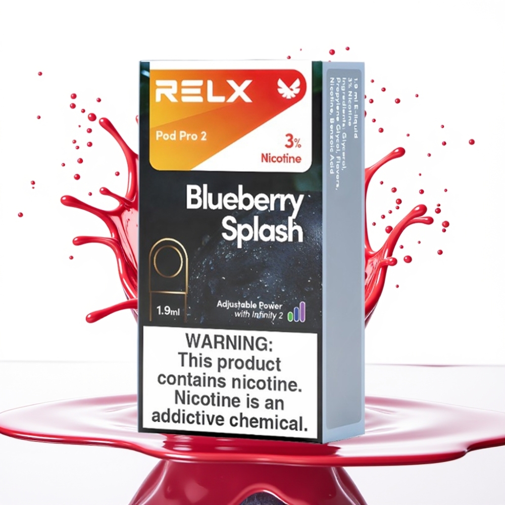 RELX Pod Pro 2 – Zilā Aveņa Garša, 3% nikotīna, 600 piepildījumi, 1.9ml, 3 sprieguma režīmi