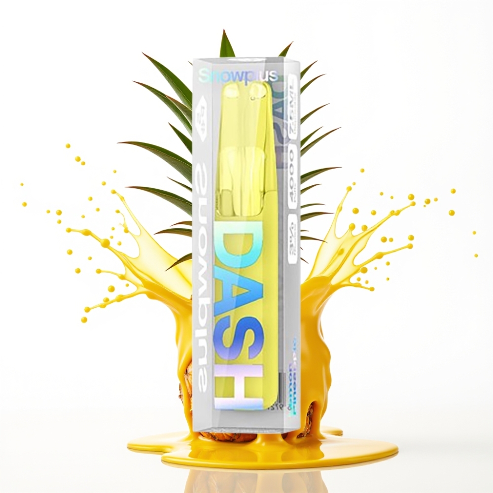 Snowplus Dash 4000 Puffs Disposable Device Citrons-Ananāss, Keramikas atomizers, 7.5 ml e-smēķis, 4000 pūtiens