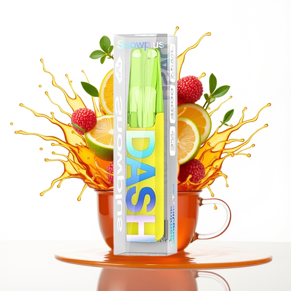 Snowplus Dash 4000 Puffs Disposable Device – Keramikas atomizētājs, 530 mAh baterija, 7.5 ml e-smēķe, Žasmīna LongJing tēja