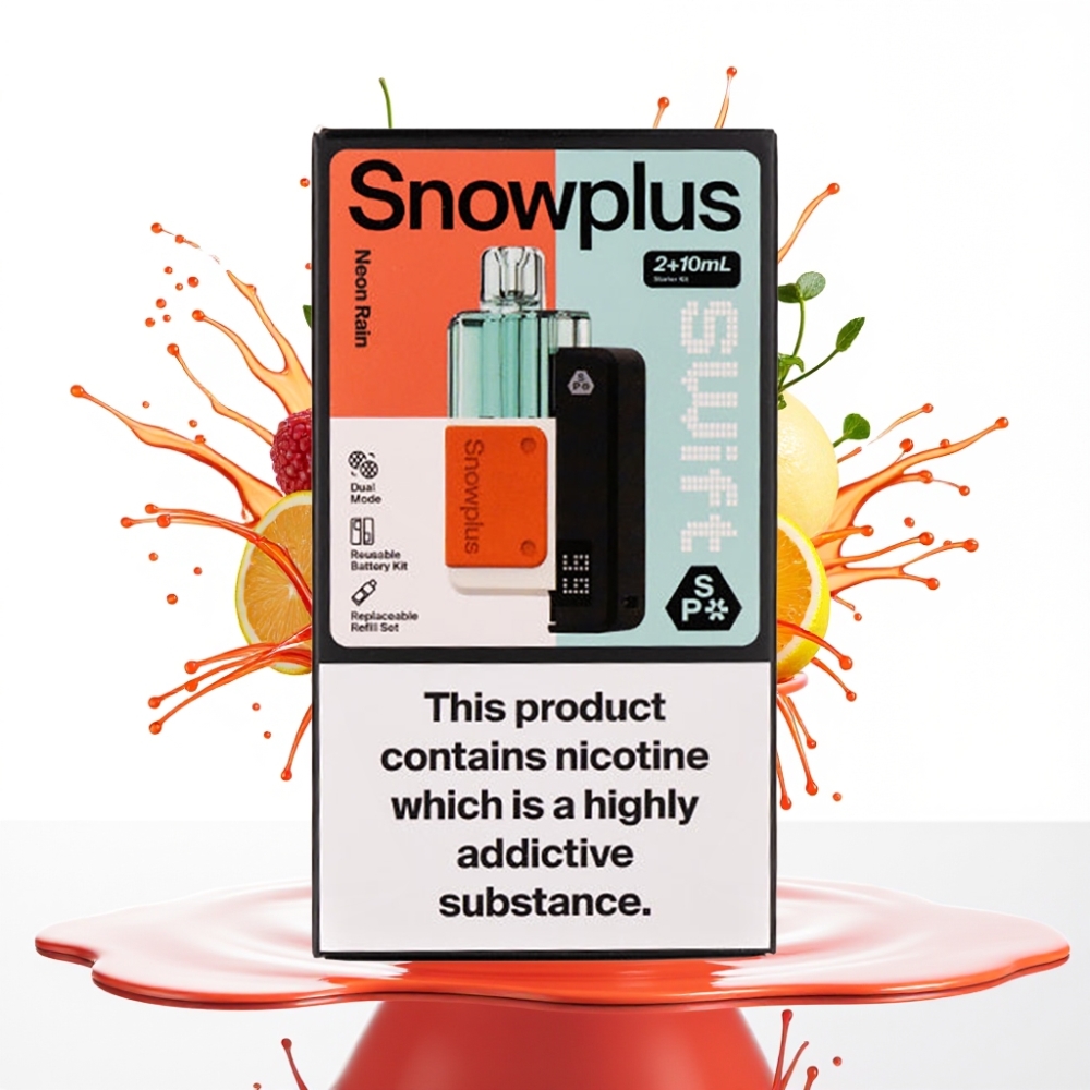 Snowplus Swift 5000 Puffs Prefilled Pod Kit Neon Lietus, 1000 mAh, 2+10 ml, 2% nikotīna